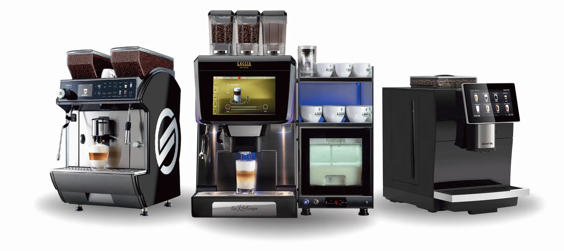 Línea de cafeteras superautomáticas Saeco, Gaggia y Jetinno que Tazea instala en oficinas